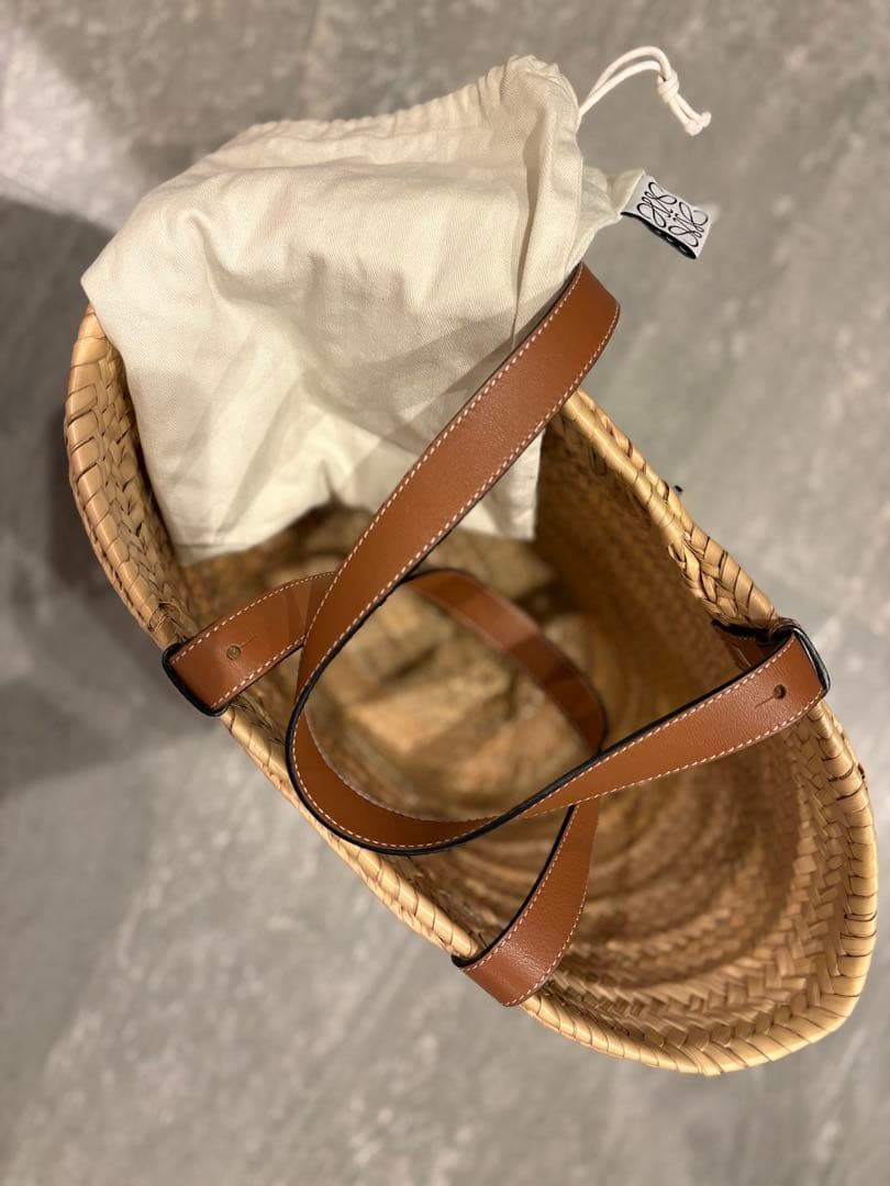 LOEWE かごバッグ ナチュラル オレンジ