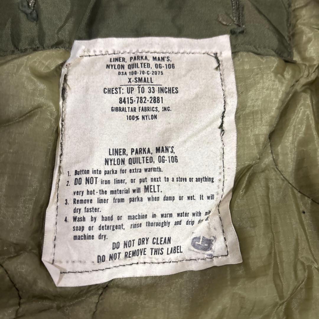 美品　70s 米軍実物　M65フィシュテールパーカー　ライナー　X−SMALL