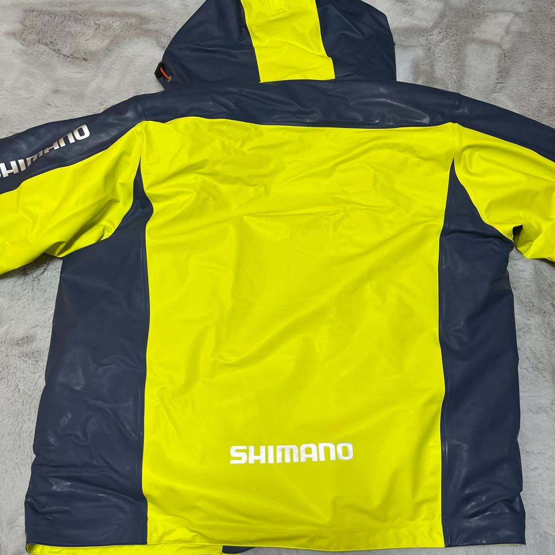 美品　シマノ　RB-035N マリンコールドウェザースーツネイビー/イエロー　Ｌ