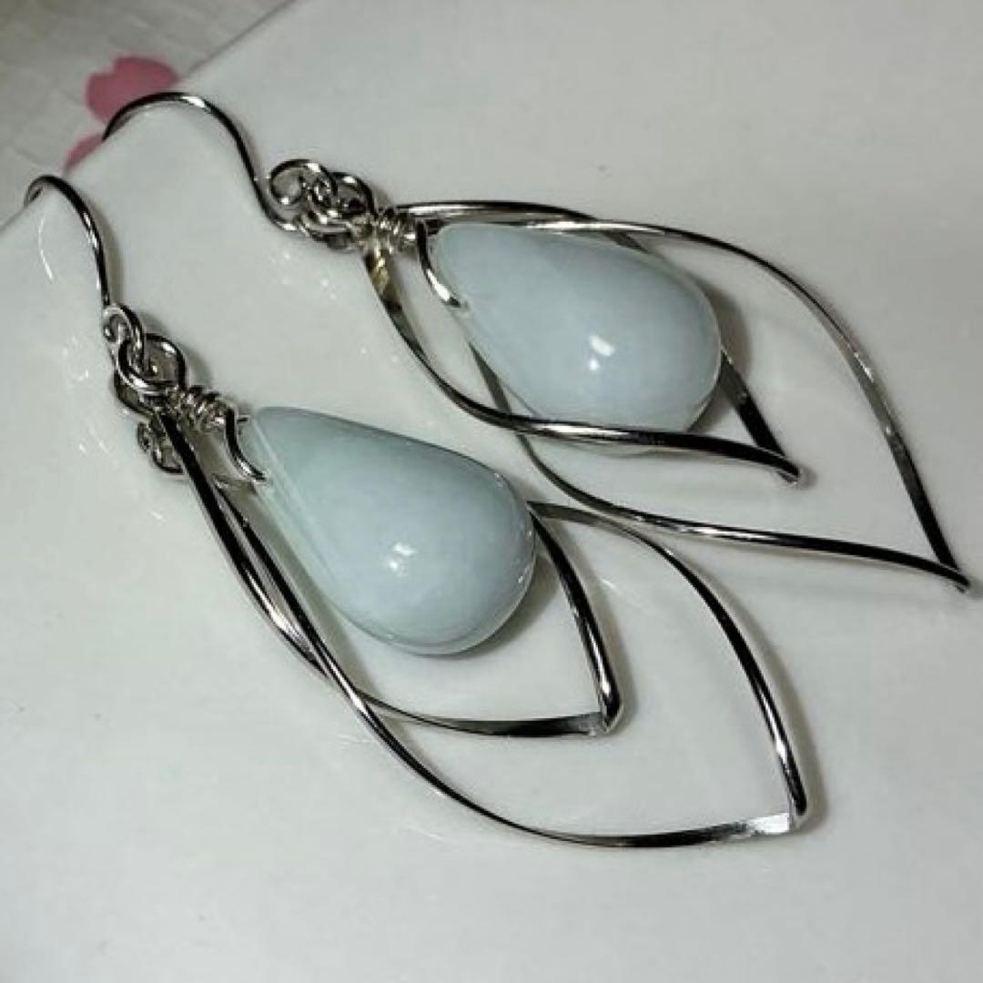 ティアドロップピアス　小滝産翡翠　K14 ゴールドフィルド使用