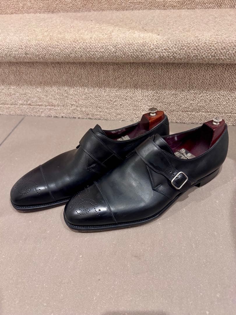 ル*ン様 Edward Green モンクストラップ 808 UK9.5 28c