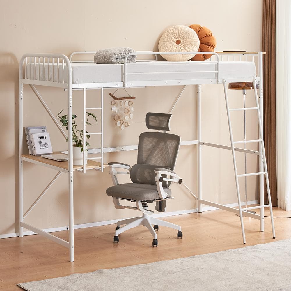 超人気！システムベット ロフトベッド シングル コンセント付き北欧風 Black