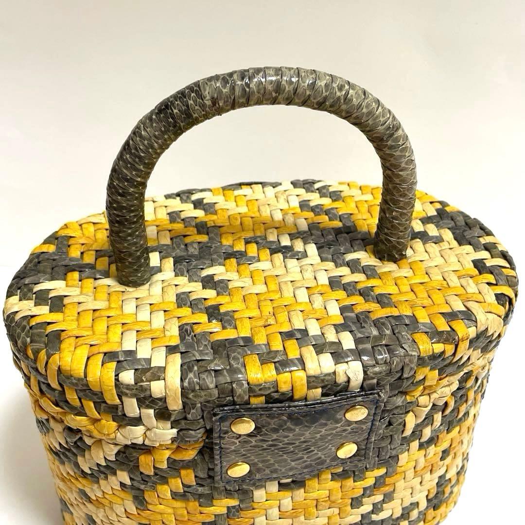 LAPOMA ヴィンテージ ビンテージ カゴバッグ ハンドバッグ 蓋付き