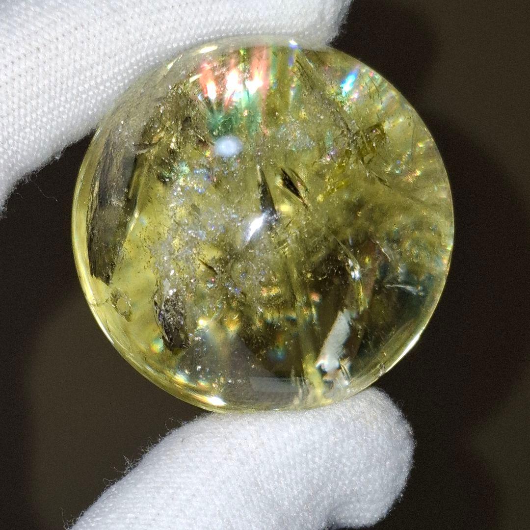 天然石✨️シトリン　スフィア✨️透明感良虹ありファントムあり台座付き