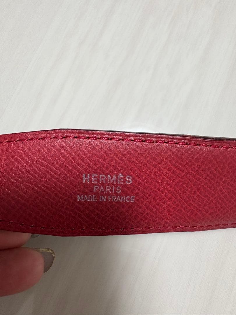HERMES 黒赤レザーベルト