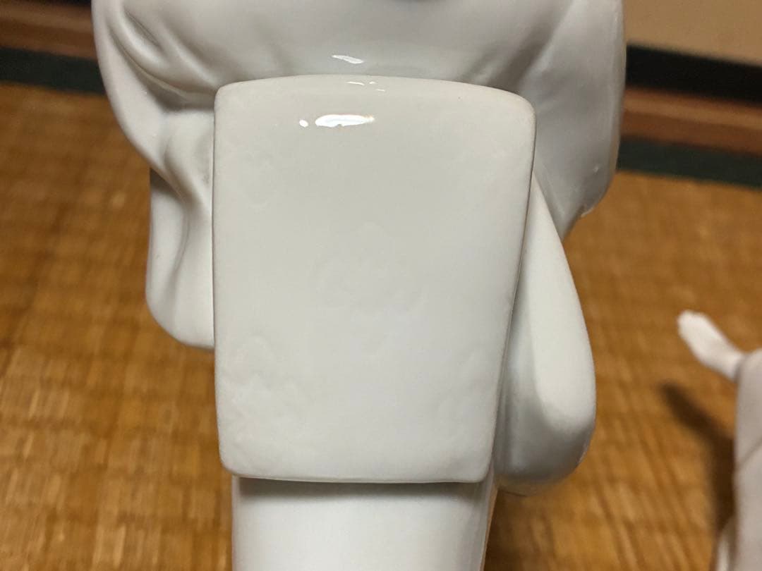 白磁 琴引き 和装 着物 乙女 女人像 揃い 三体揃い 時代物 古伊万里 出石焼