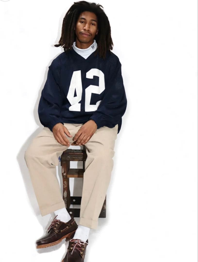 シャツ WOODBLOCK 42 MESH FOOTBALL LS SHIRT