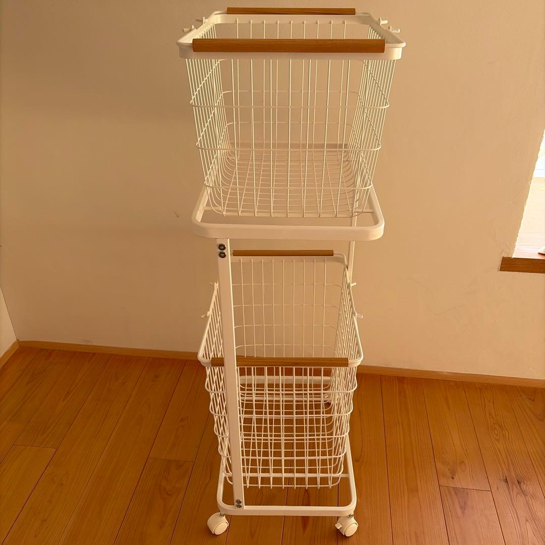 【kurage】山崎実業 tower ランドリーワゴン バスケット