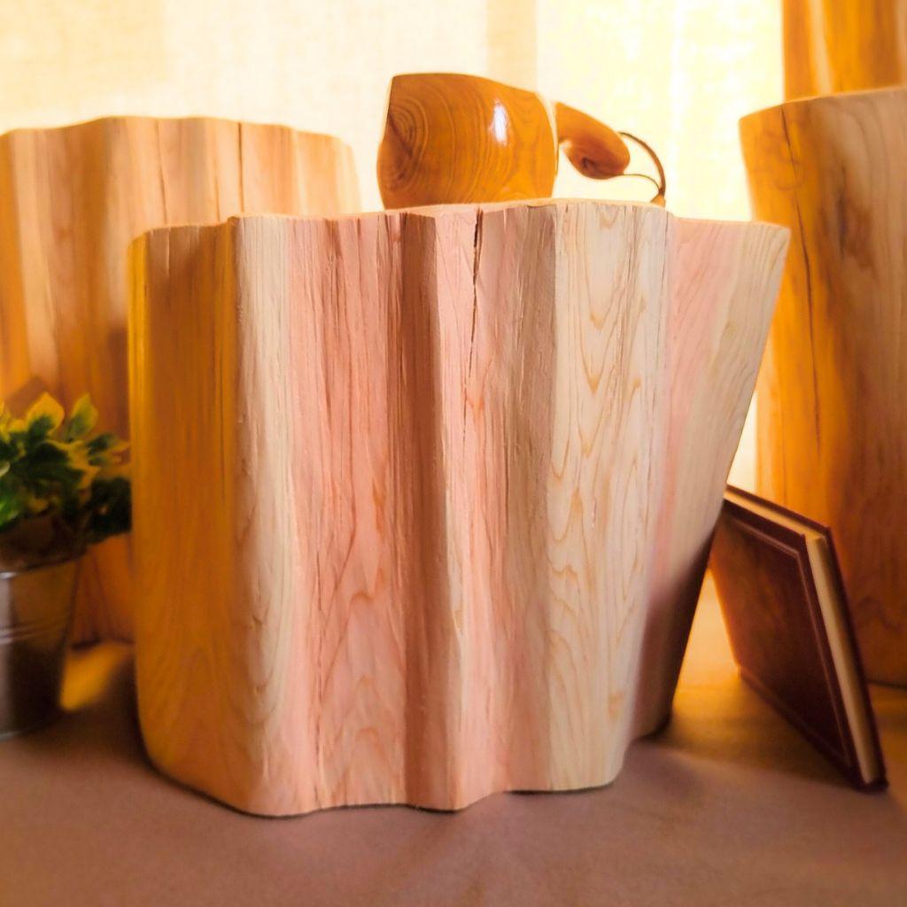 特大サイズ 天然アロマ ひのきの切株テーブル 根元末広がり