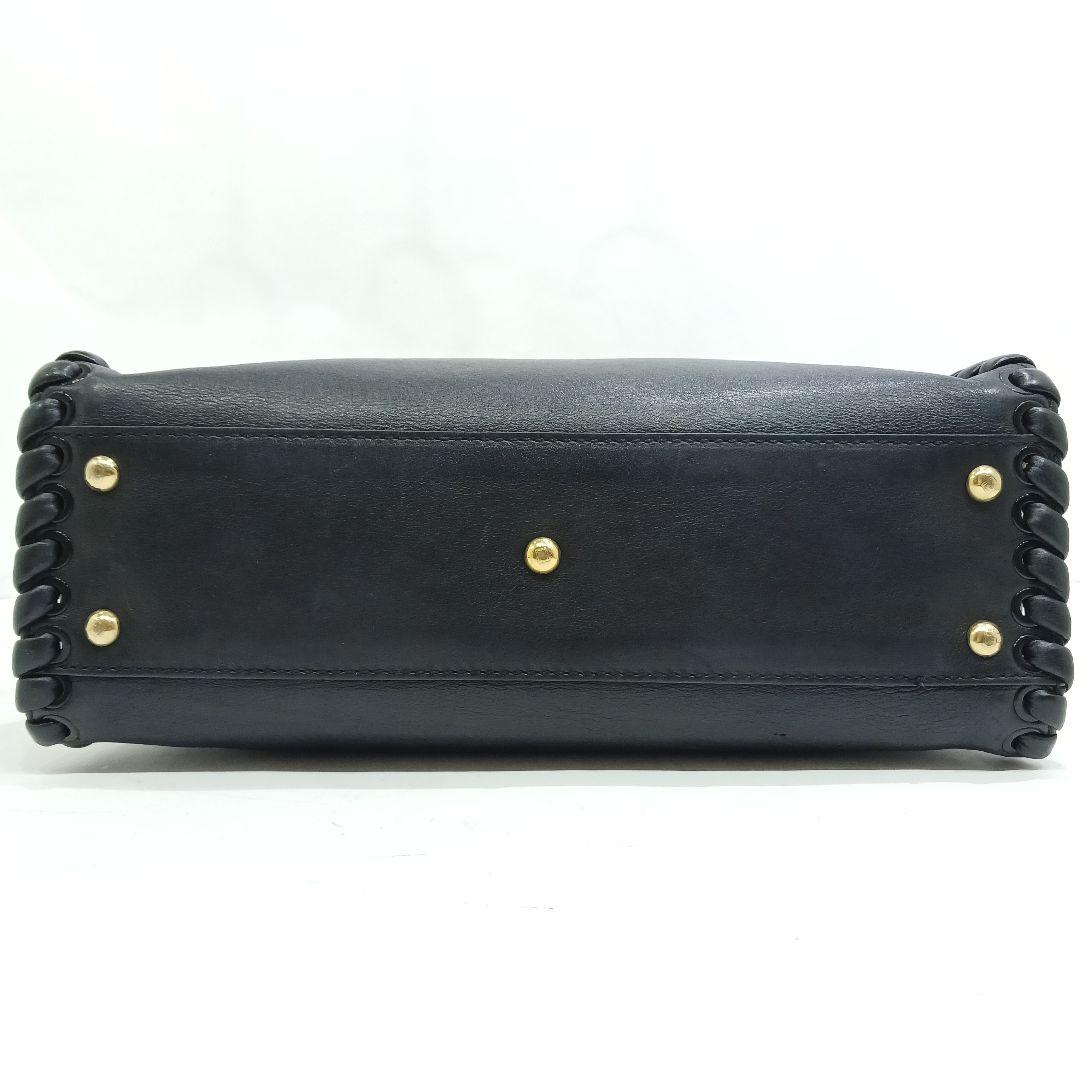 【現行似】フェンディ ピーカブー 2way ショルダー レザーハンドステッチ 黒