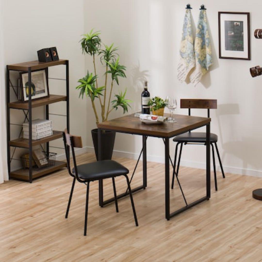 シンプルデザイン デスクチェア　2脚セット ステインシリーズ(ヴィンテージ風)