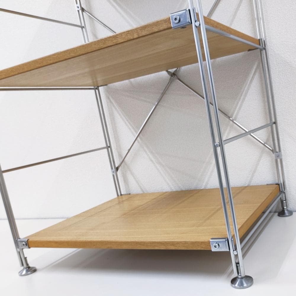 無印良品 ステンレスユニットシェルフ　オーク材棚セット　小　３段