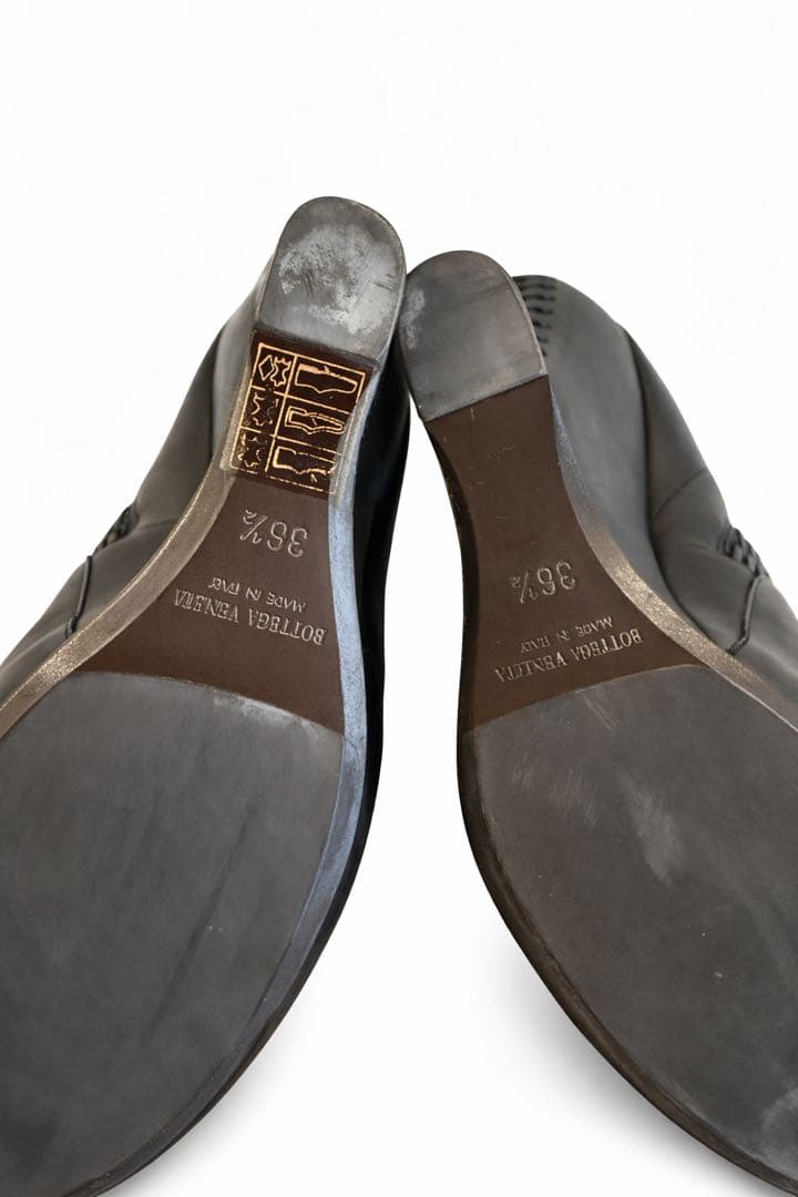 BOTTEGA VENETA 黒 レザー ショートブーツ / アンクルブーツ