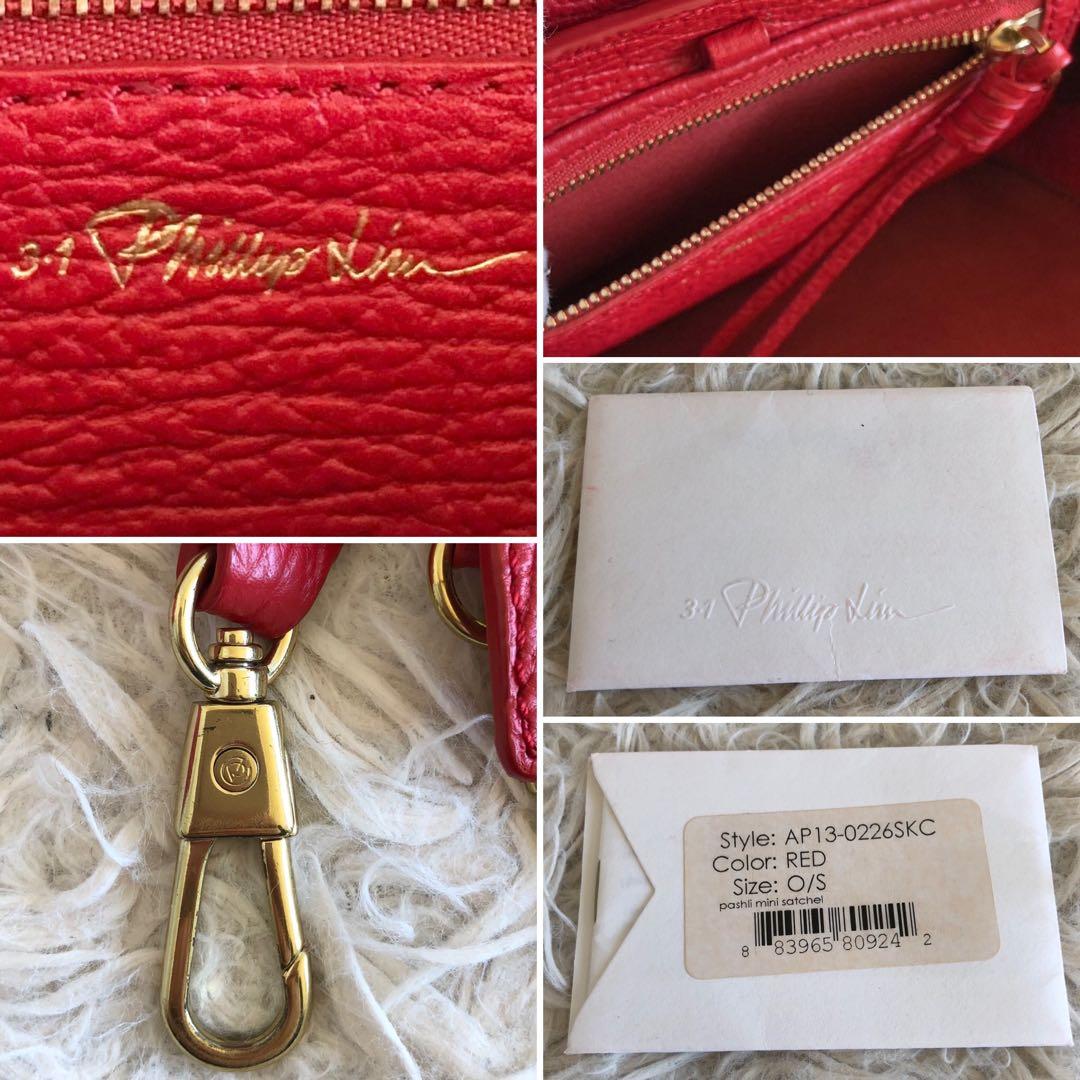 【2way 美品】スリーワンフィリップリム　パシュリミニサッチェル　赤　本革