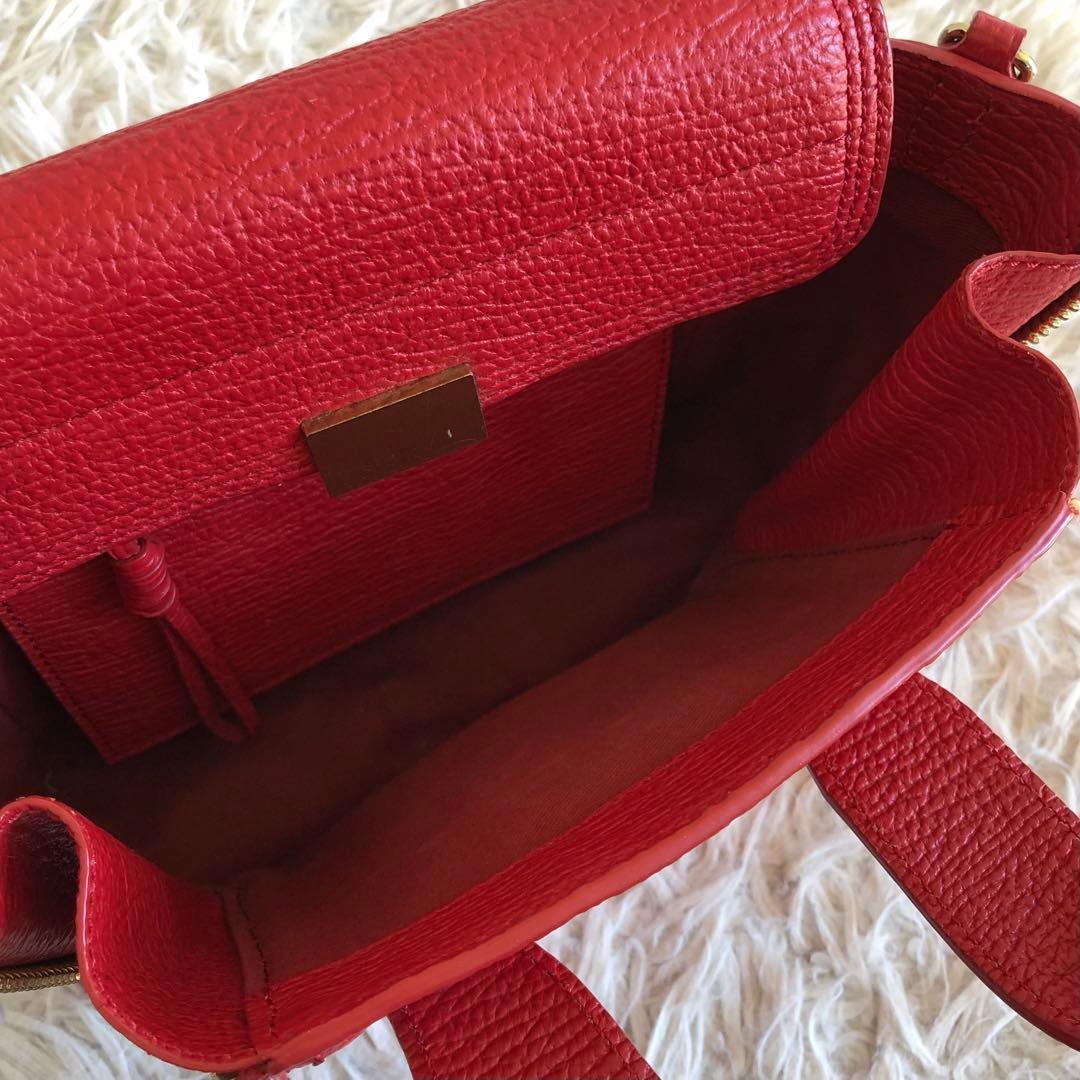 【2way 美品】スリーワンフィリップリム　パシュリミニサッチェル　赤　本革