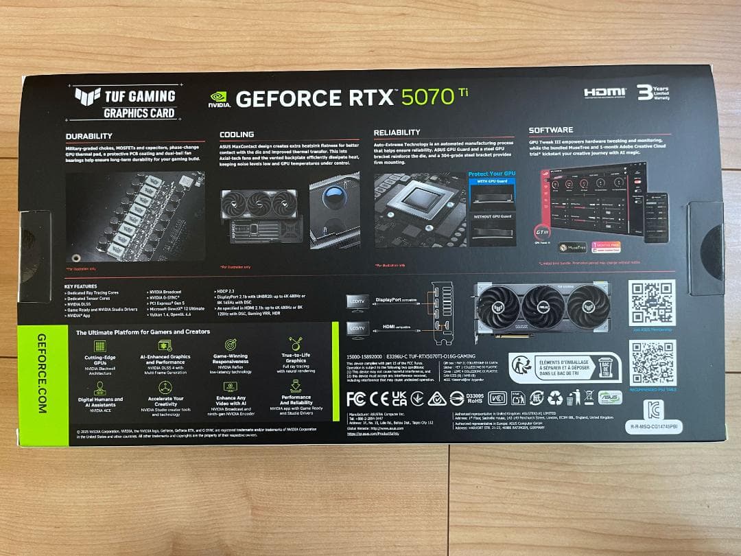 グラフィックボード・グラボ・ビデオカード ASUS TUF Gaming GeForce RTX 5070 Ti OC