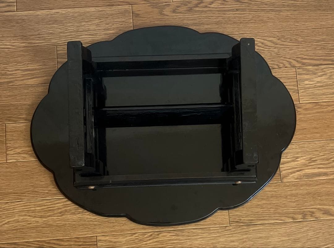 韓国　螺鈿細工 折りたたみ座卓 折りたたみ円形テーブル