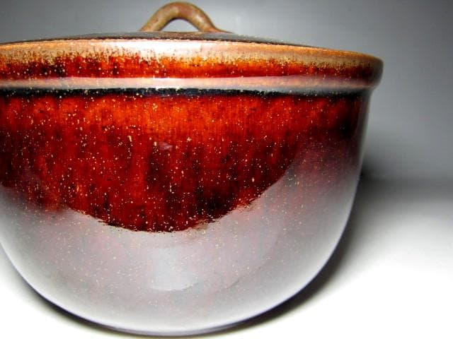 膳所焼 小水指 堀内流十二代 兼中斎 宗完花押　　　　　　　　　m185