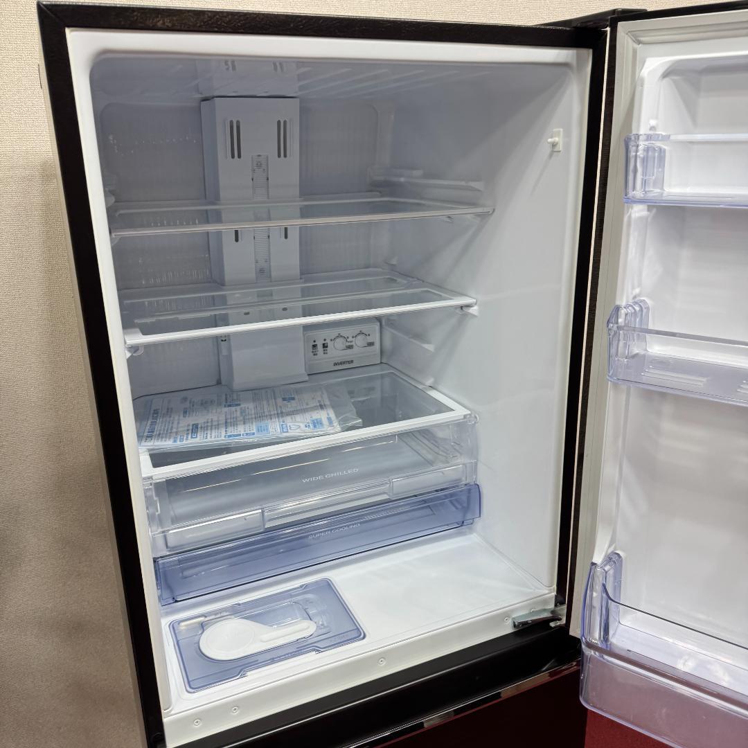 都内23区配送無料　美品三菱3ドア冷蔵庫330L　製氷有2020年製お洒落な茶色