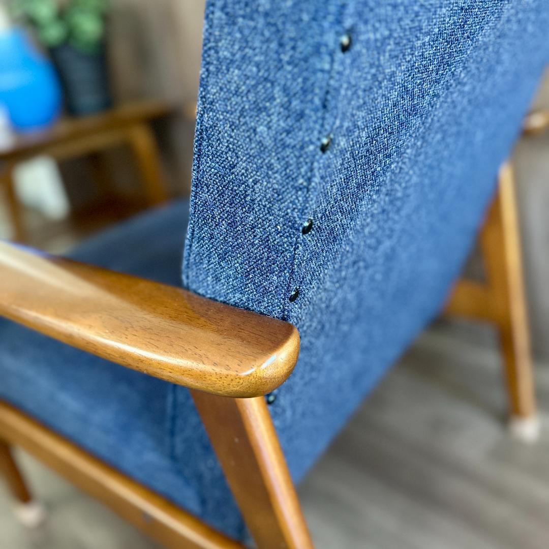 【カリモク60】Kチェア 1シーター 一人掛けソファ ブルー