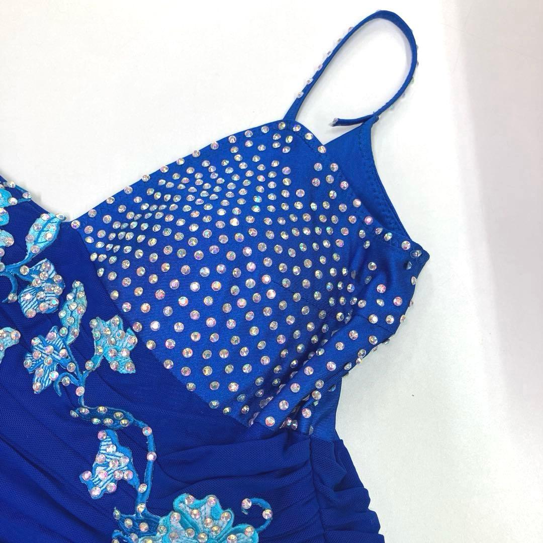 社交ダンス　モダンドレス　スタンダードドレス　ブルー