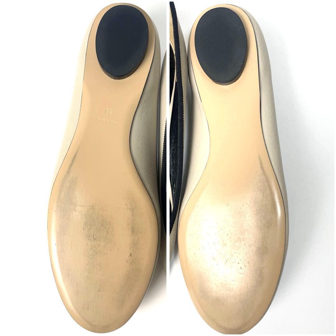 【極美品】ピッピシック 25SS 別注パール フラットシューズ 38 ベージュ