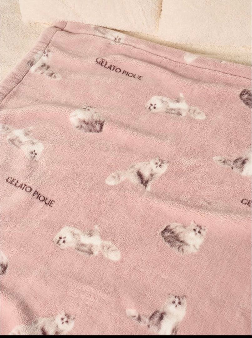 【新品未開封☆】ジェラートピケSleep CAT柄プリント毛布