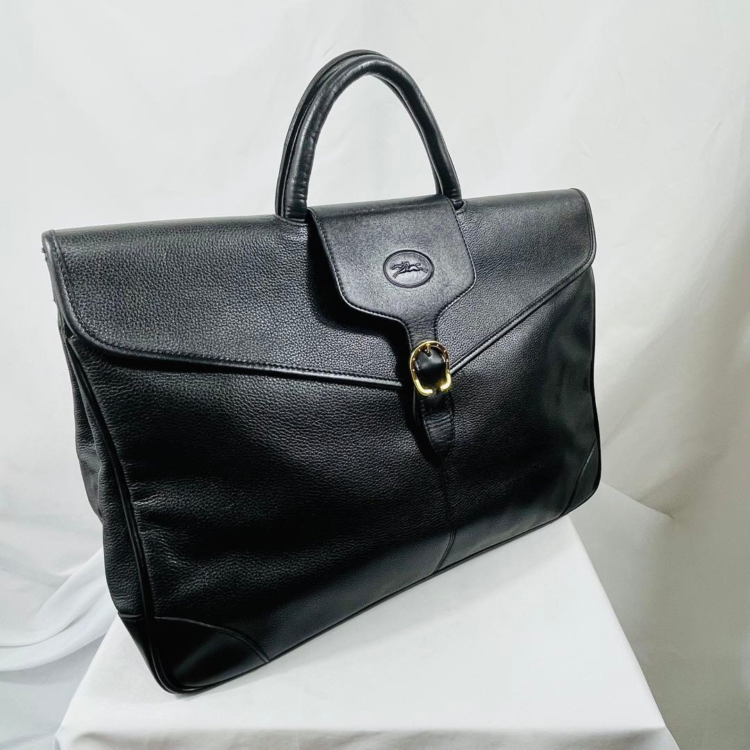 【レア】LONGCHAMP ロンシャン　レザー 　ビジネスバッグ　ボストンバッグ