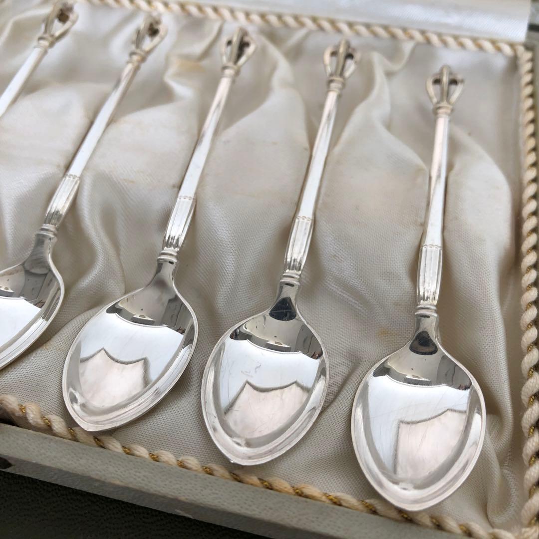 W&S.SORENSEN 純銀　クラウンスプーン6本　スターリングシルバー　銀製