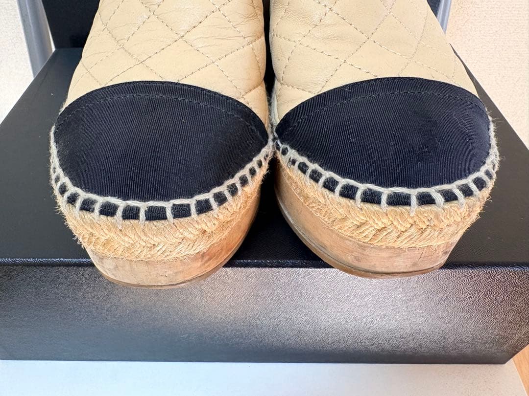 CHANEL マトラッセキルティングエスパドリーユサポ