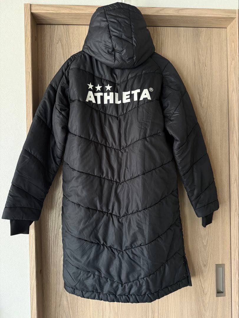 【美品】ATHLETA アスレタ ベンチコート 防寒 ブラック 160cm