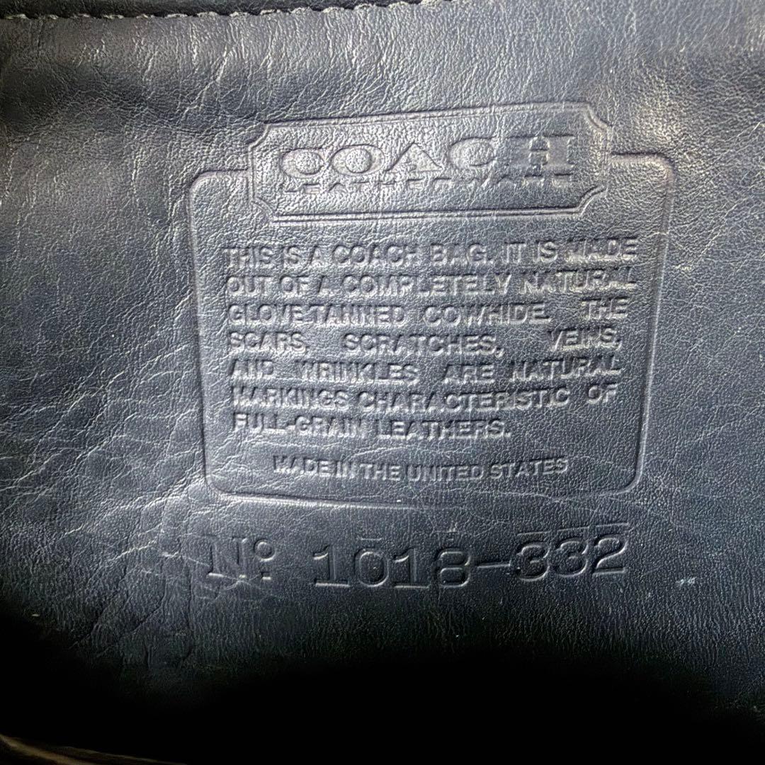 オールドコーチUSA製332 ショルダーバックグラブタンレザー紺