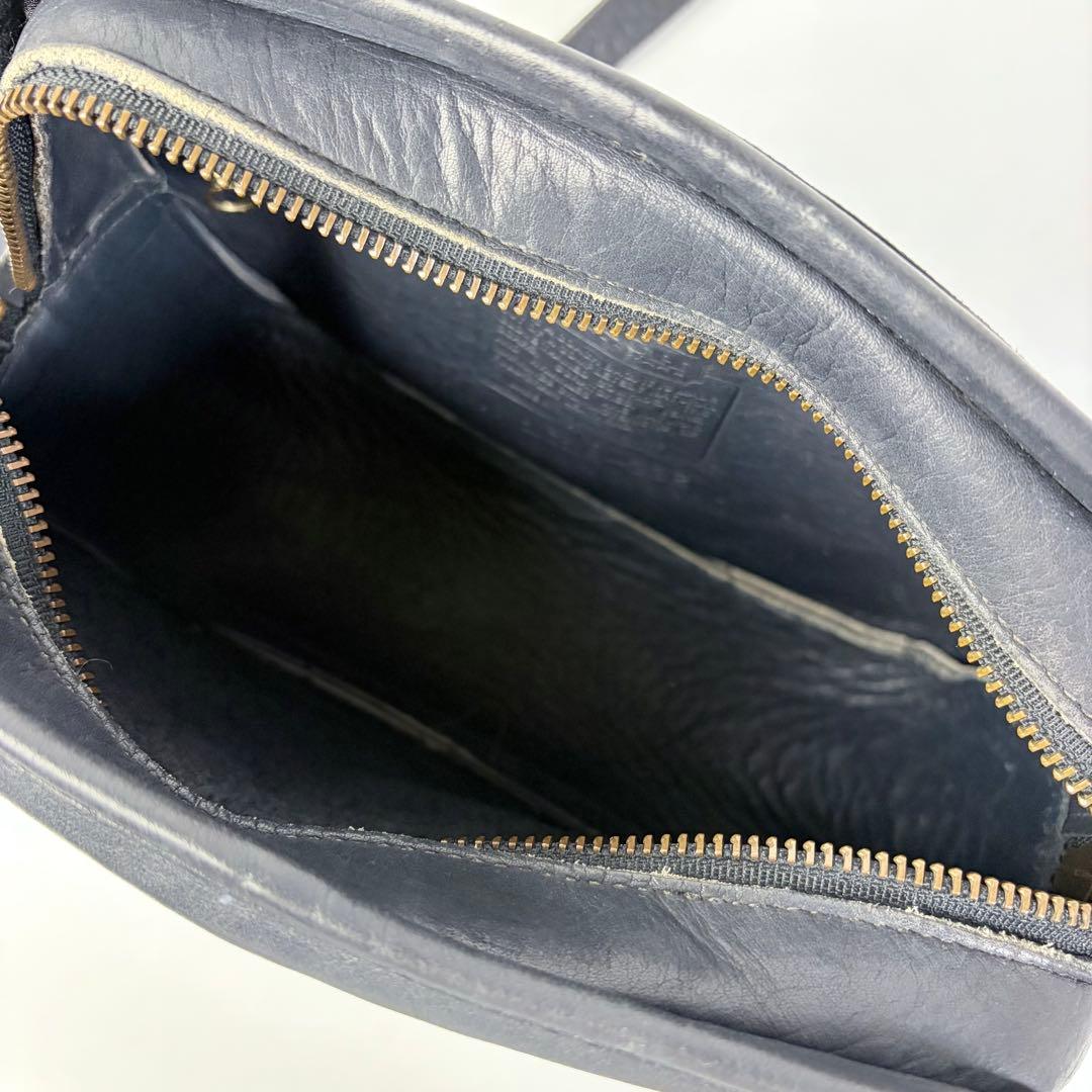 オールドコーチUSA製332 ショルダーバックグラブタンレザー紺