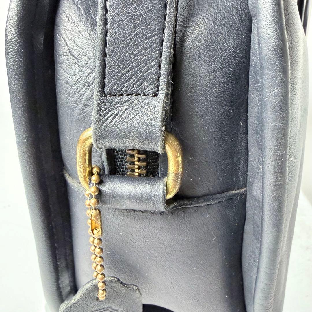 オールドコーチUSA製332 ショルダーバックグラブタンレザー紺