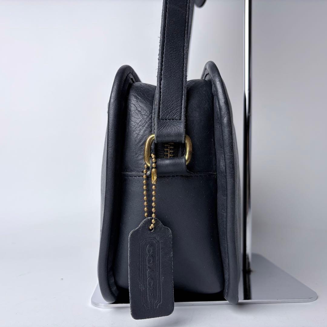 オールドコーチUSA製332 ショルダーバックグラブタンレザー紺