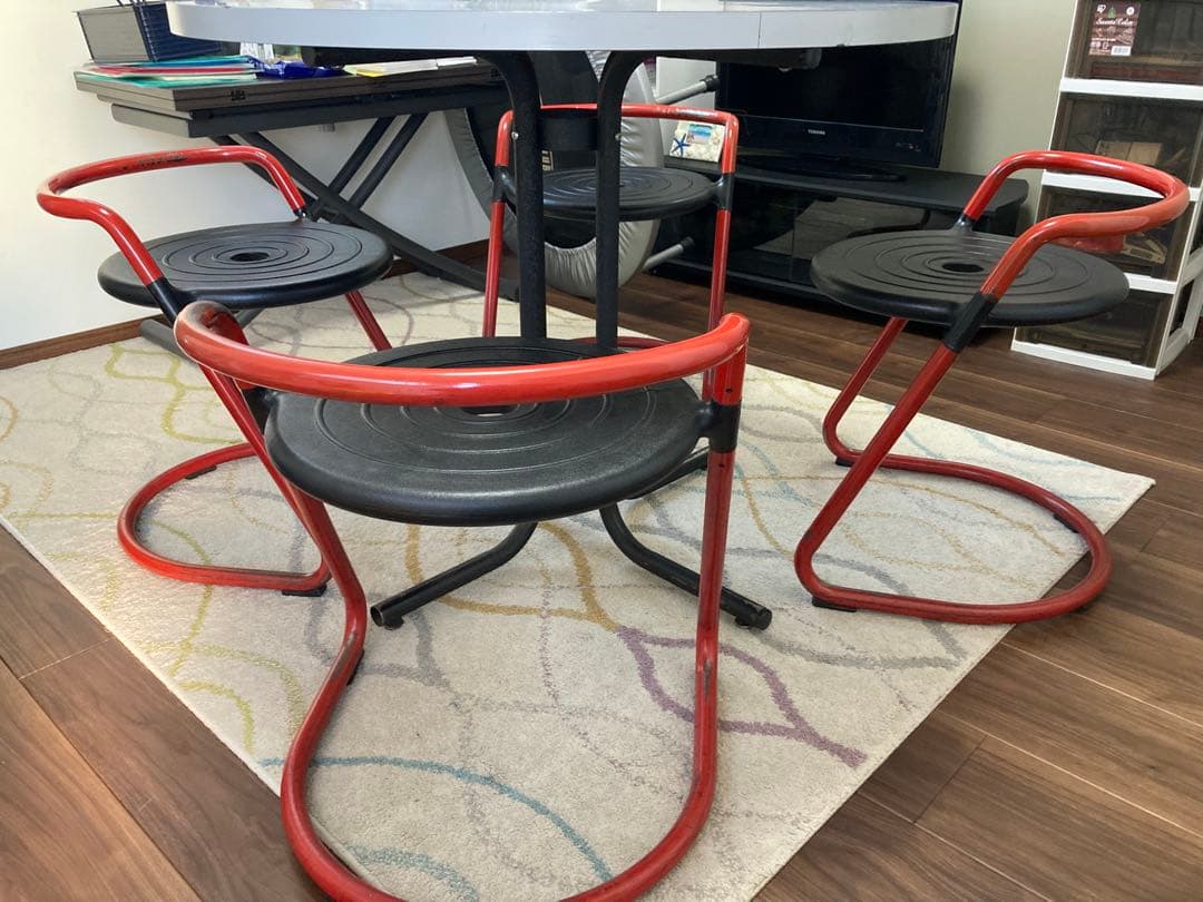 【直接取引限定】チトセ　カンティレバー スツール チェア 4脚　昭和レトロ