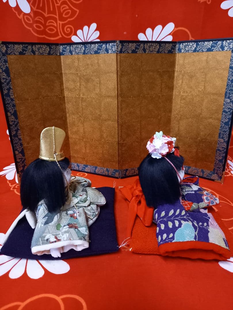 江戸御所人形五代目吉野光宝作、雛人形、屏風セット