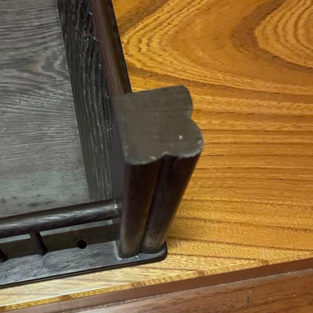 【唐木】鉄刀木（たがやさん)[高級] 花台 【訳あり品】盆栽台 ビンテージ品