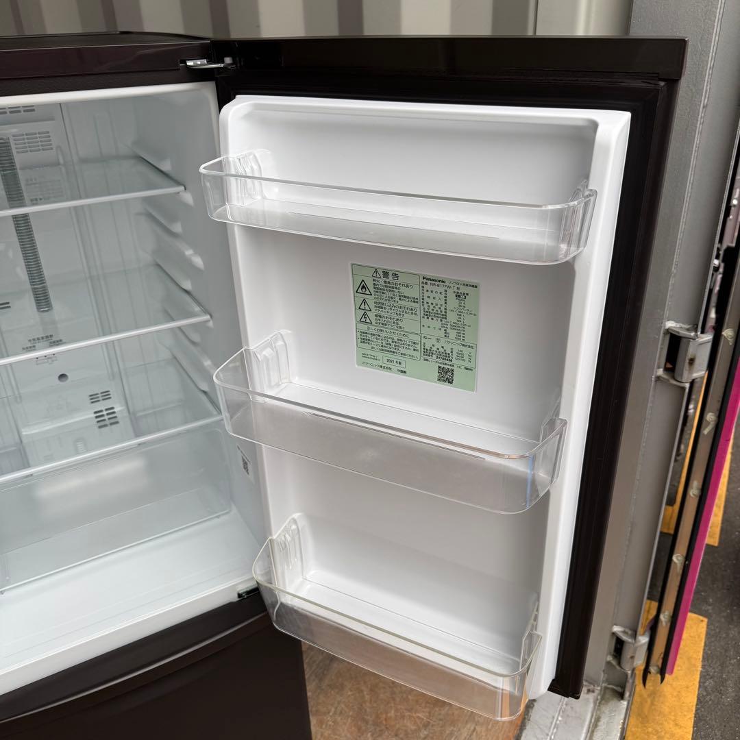 C7529★2021年製美品★パナソニック 冷蔵庫 マットブラウン　自動霜取り