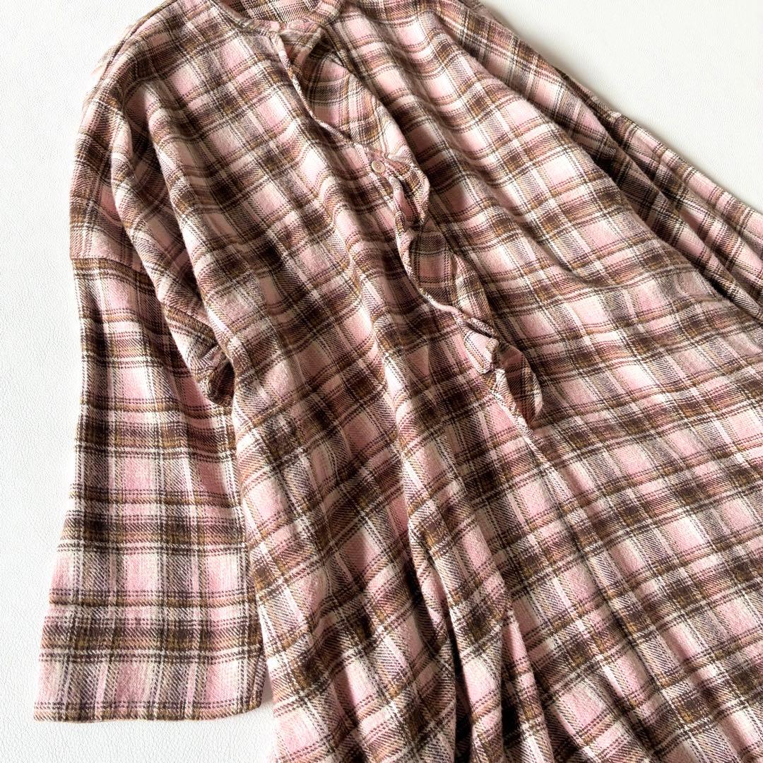 未使用タグ付き✨45R　現行　柔らか インドネルのフリルチュニック　刺繍入り