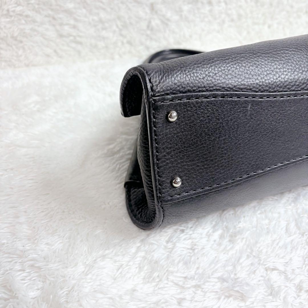 TOD’S レザー ハンドバッグ 黒 y2k トッズ　シボ革　レザー　ショルダー