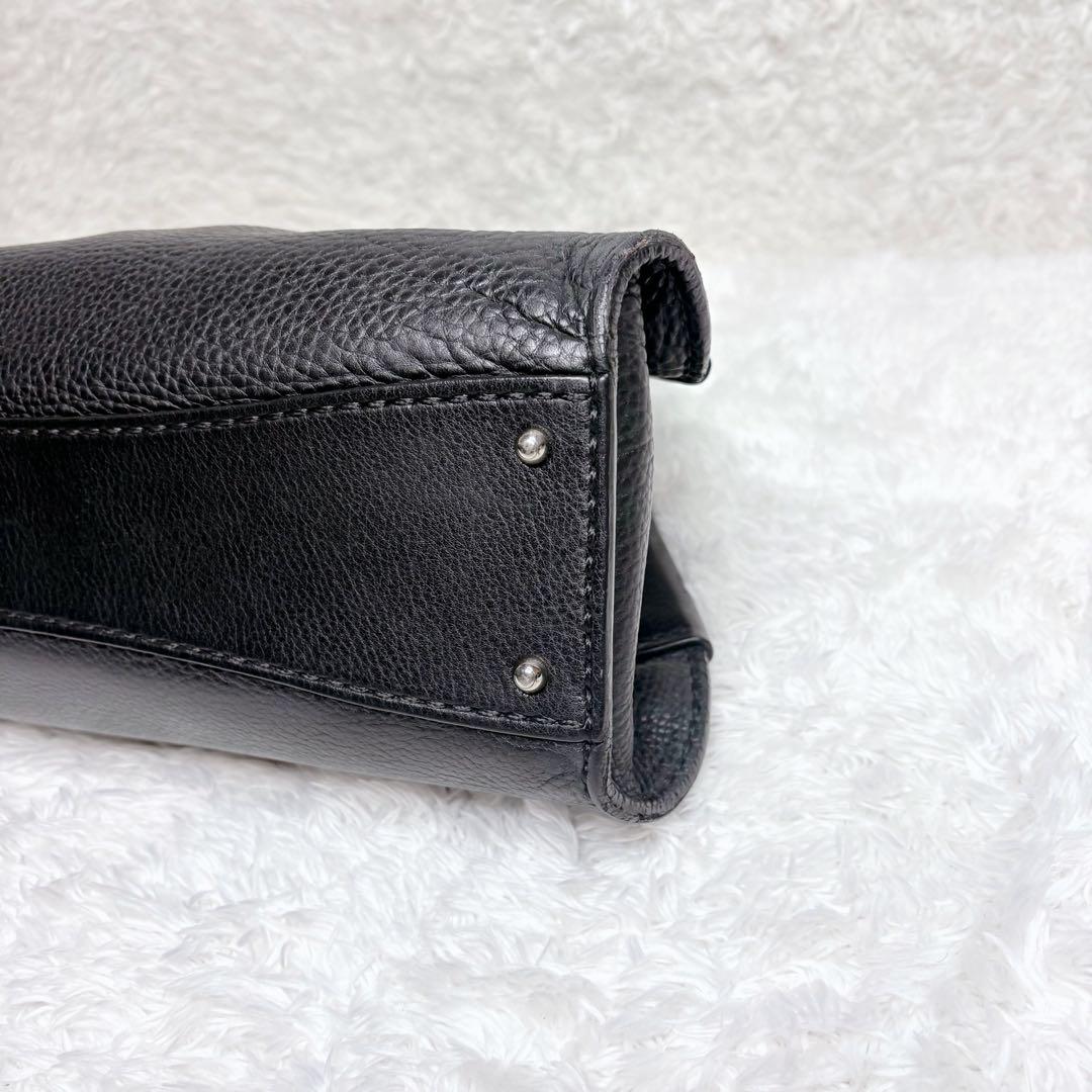 TOD’S レザー ハンドバッグ 黒 y2k トッズ　シボ革　レザー　ショルダー