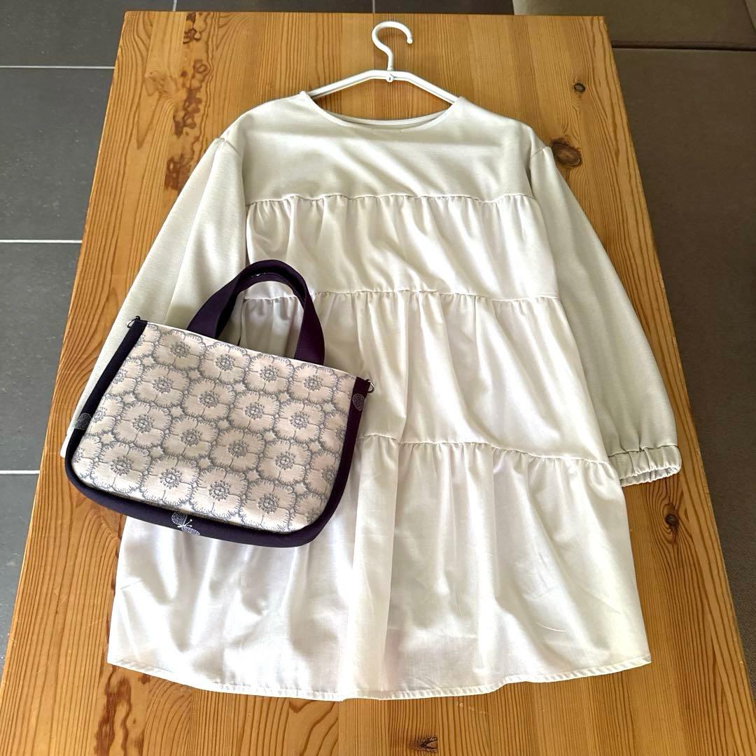 ハンドメイド　ミナペルホネン　アネモネ&choucho dop生地　バッグ