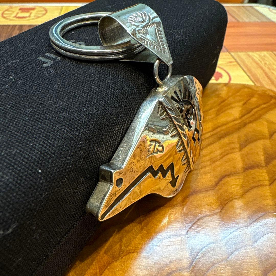 インディアンジュエリー　シルバー+12K　キーホルダー　お守り　貴重品