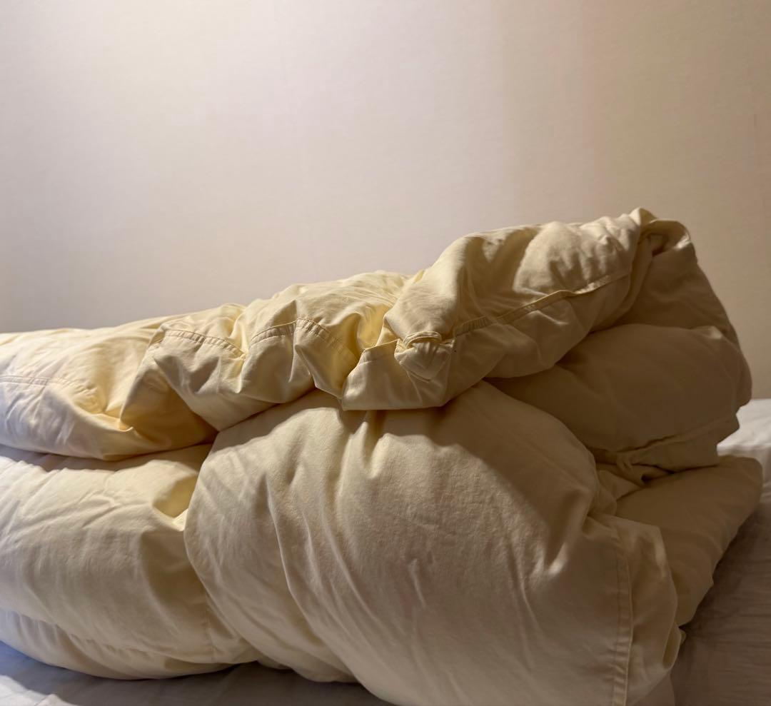 羽毛布団 セミダブル ホワイトグースダウン93% 二層立体キルト