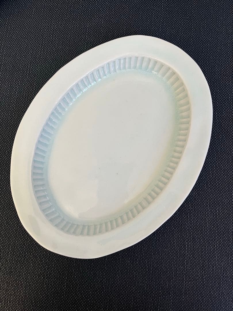 砂田政美　しのぎ楕円皿　3枚セット