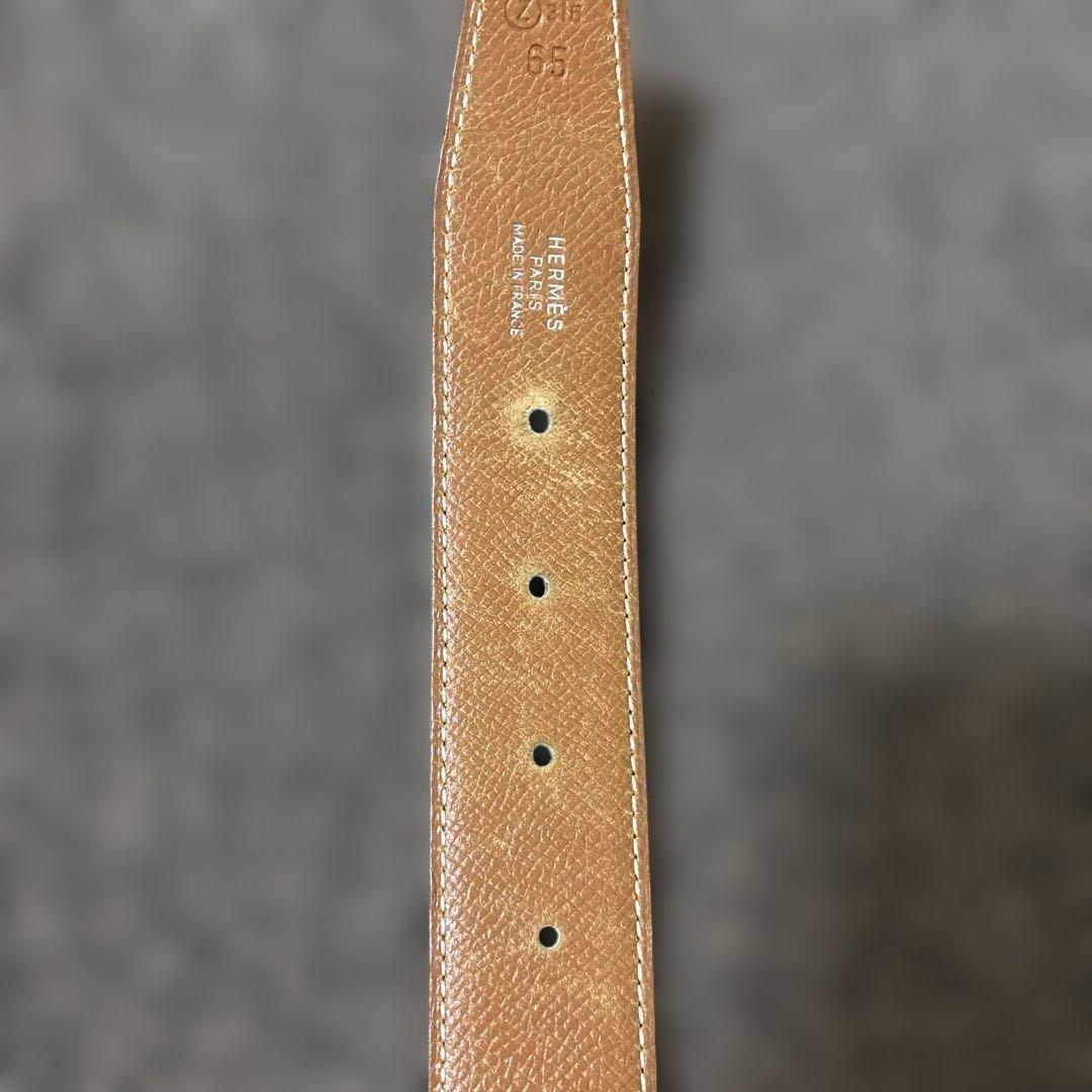 HERMES 黒レザーベルト H型バックル