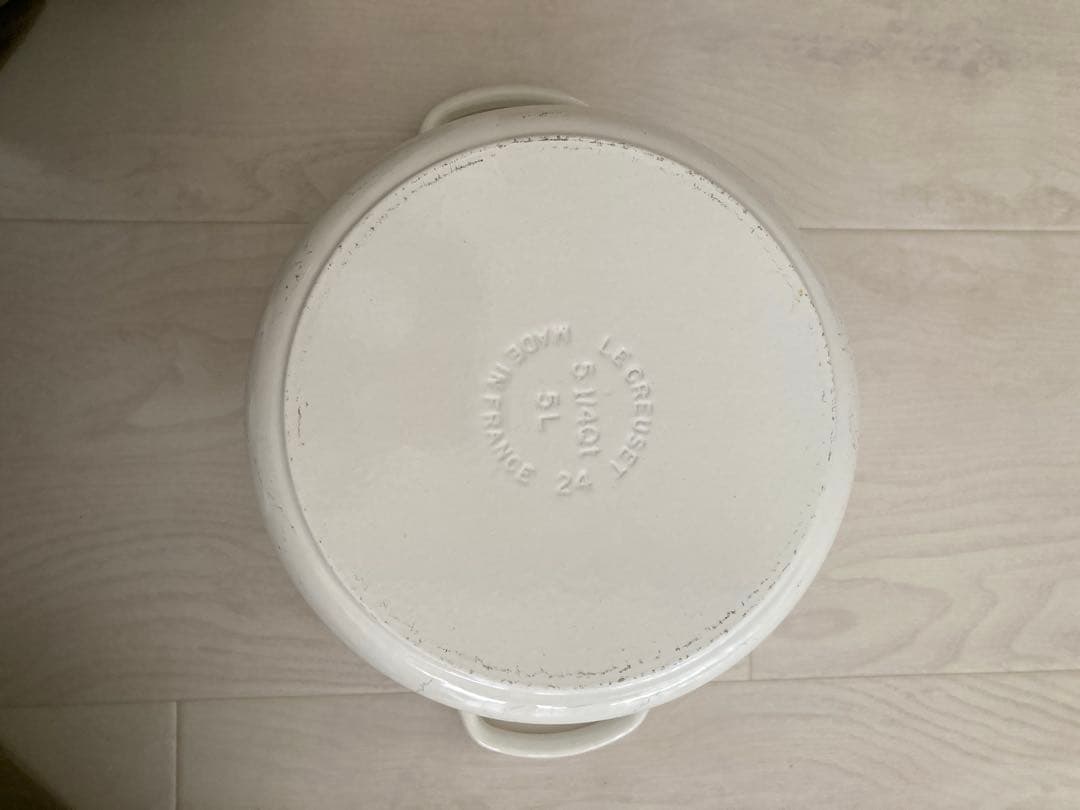 Le Creuset 両手鍋 5.2L ホワイト　深型