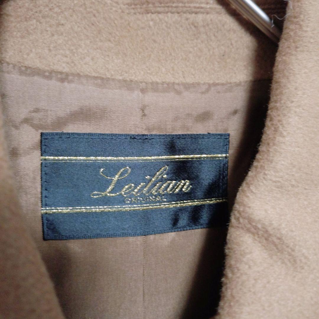 i176　レリアン【9】カシミヤ100%コート/茶系/日本製