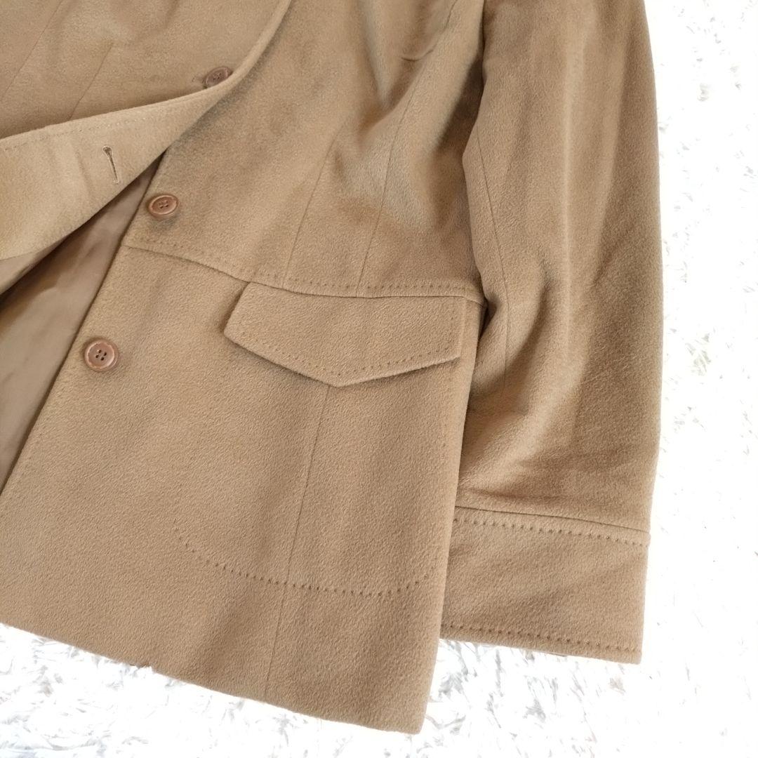 i176　レリアン【9】カシミヤ100%コート/茶系/日本製